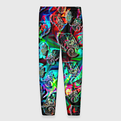 Мужские брюки Слоники в орнаменте / 3D-принт – фото 2