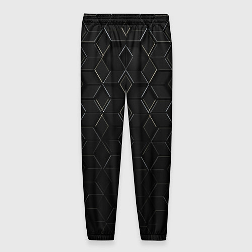 Мужские брюки Чёрные соты металл / 3D-принт – фото 2