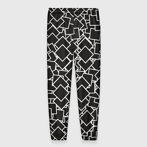 Мужские брюки Ромб черно - белый / 3D-принт – фото 2