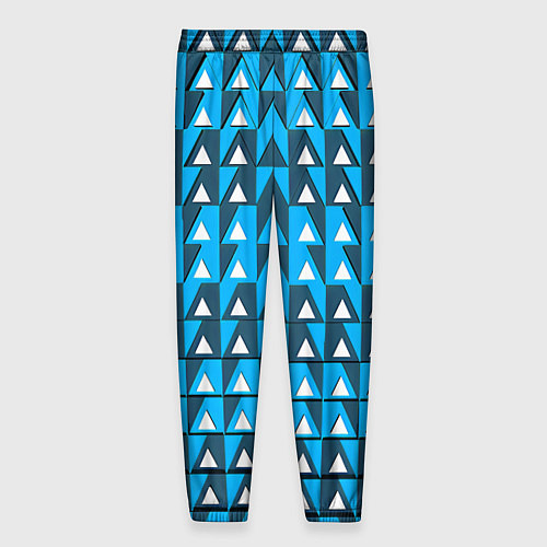 Мужские брюки Узор из треугольников синий / 3D-принт – фото 2