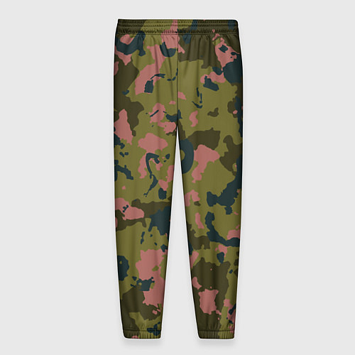 Мужские брюки Камуфляжный паттерн зеленый с розовыми пятнами / 3D-принт – фото 2