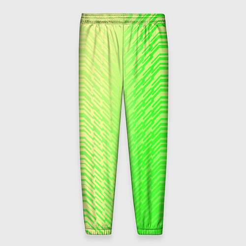 Мужские брюки Зелёные градиентные линии / 3D-принт – фото 2