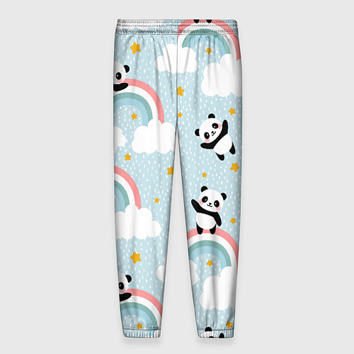 Мужские брюки Панда на радуге / 3D-принт – фото 2