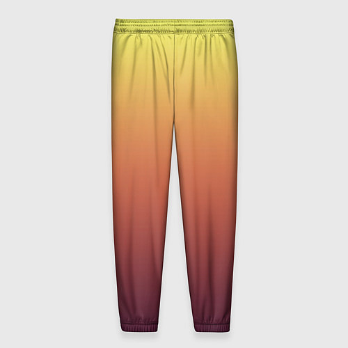 Мужские брюки Градиент приглушённый жёлто-бордовый / 3D-принт – фото 2