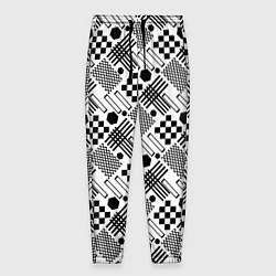Мужские брюки Современный черно белый геометрический узор