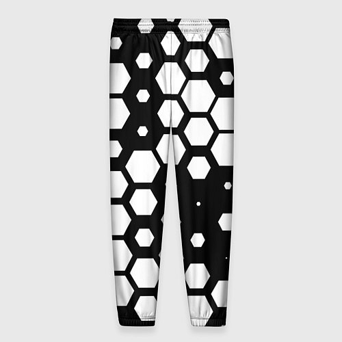 Мужские брюки Белые соты киберпанк / 3D-принт – фото 2