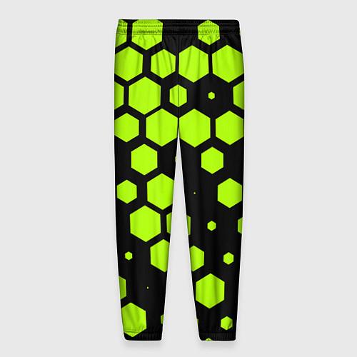 Мужские брюки Зеленые соты киберпанк / 3D-принт – фото 2