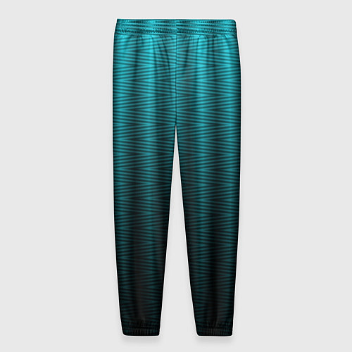 Мужские брюки Градиент полосатый чёрно-бирюзовый / 3D-принт – фото 2