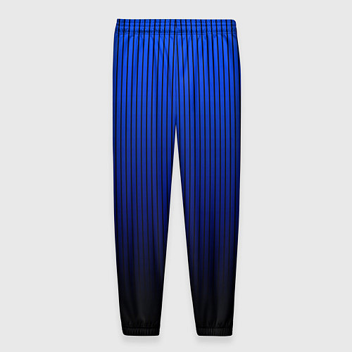 Мужские брюки Полосатый градиент сине-чёрный / 3D-принт – фото 2
