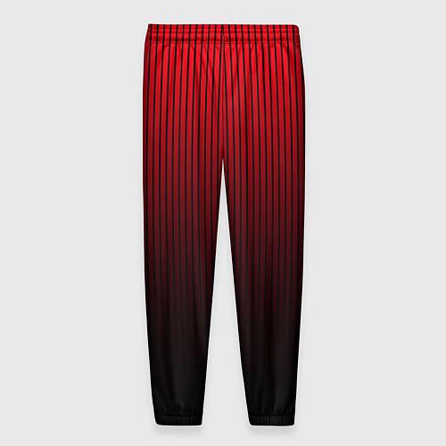 Мужские брюки Красно-чёрный градиент в полоску / 3D-принт – фото 2