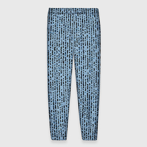 Мужские брюки Голубой с чёрным мелкая мозаика / 3D-принт – фото 2