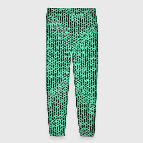 Мужские брюки Мозаика нефритовый зелёный / 3D-принт – фото 2