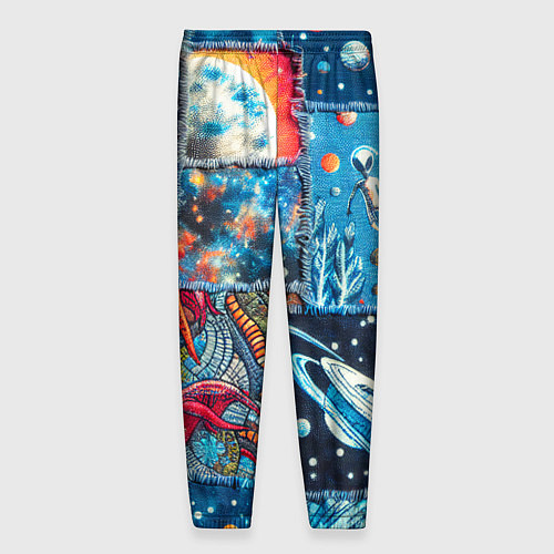 Мужские брюки Космические обитатели на дениме / 3D-принт – фото 2