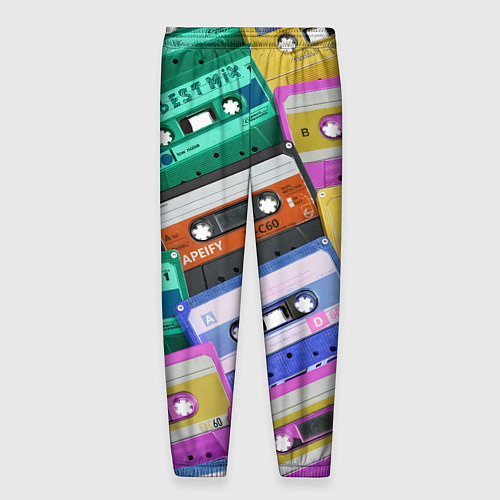 Мужские брюки Аудио кассеты разноцветные / 3D-принт – фото 2