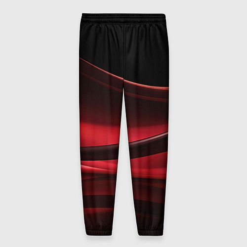 Мужские брюки Темная красная абстракция на черном фоне / 3D-принт – фото 2