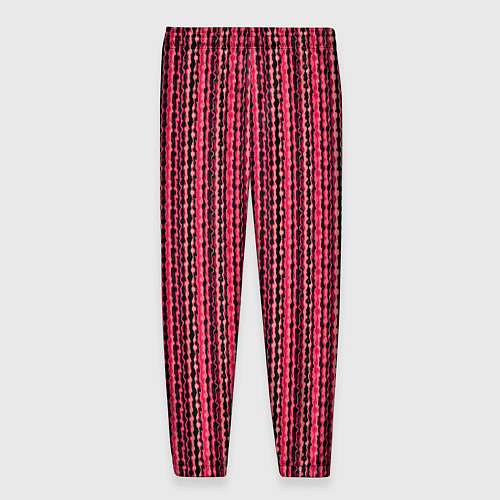 Мужские брюки Красно-розовый искажённые полосы / 3D-принт – фото 2
