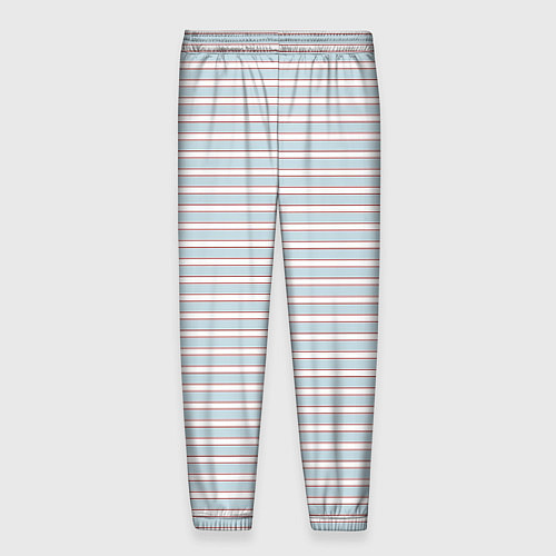 Мужские брюки Белый в серо-голубую полоску / 3D-принт – фото 2