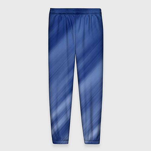 Мужские брюки Белые полосы на синем фоне / 3D-принт – фото 2