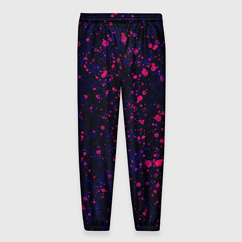 Мужские брюки Абстракция чёрно-синий с розовыми кляксами / 3D-принт – фото 2