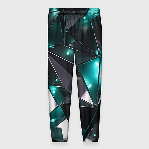 Мужские брюки Геометрическая абстракция Блестящие грани / 3D-принт – фото 2