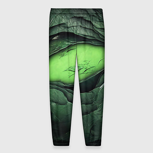 Мужские брюки Разрез на зеленой абстракции / 3D-принт – фото 2