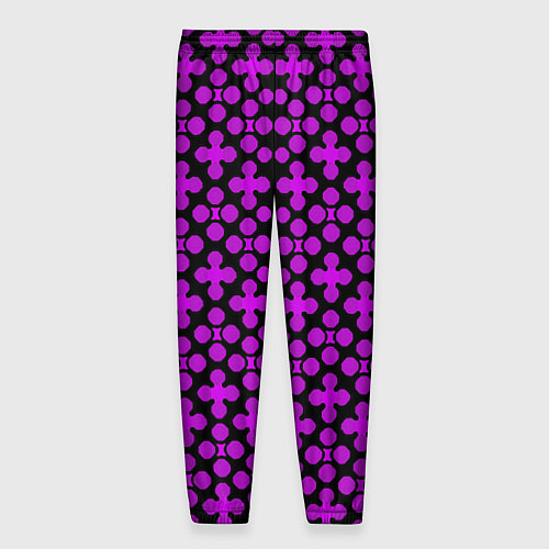 Мужские брюки Розовые четырёхлистники на чёрном фоне / 3D-принт – фото 2