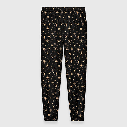 Мужские брюки Чёрный с золотыми звёздочками паттерны / 3D-принт – фото 2