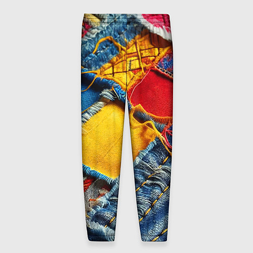 Мужские брюки Colorful denim patchwork - ai art / 3D-принт – фото 2
