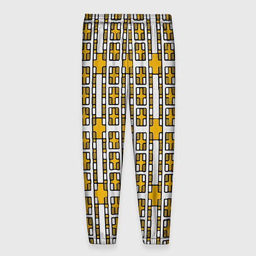 Мужские брюки Жёлтые и белые кирпичики на белом фоне / 3D-принт – фото 2