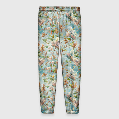 Мужские брюки Сирень цветы паттерн / 3D-принт – фото 2