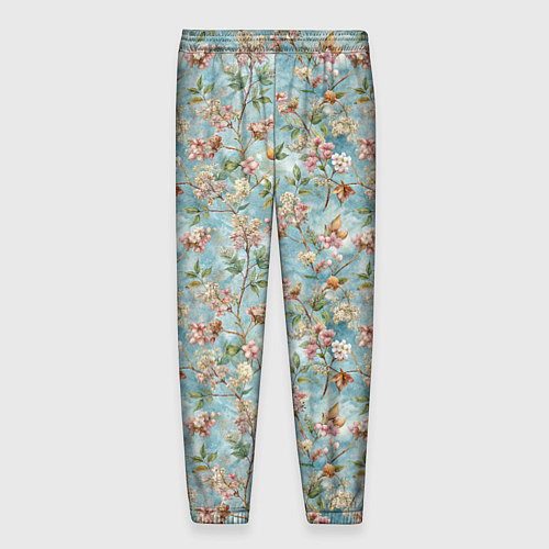 Мужские брюки Сирень и цветочки / 3D-принт – фото 2