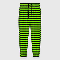 Мужские брюки Кислотный зелёный в чёрную полоску