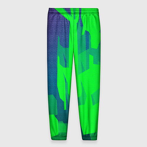 Мужские брюки Зеленый фиолет / 3D-принт – фото 2