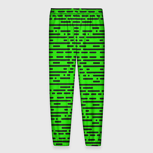 Мужские брюки Чёрные полосы на зелёном фоне / 3D-принт – фото 2