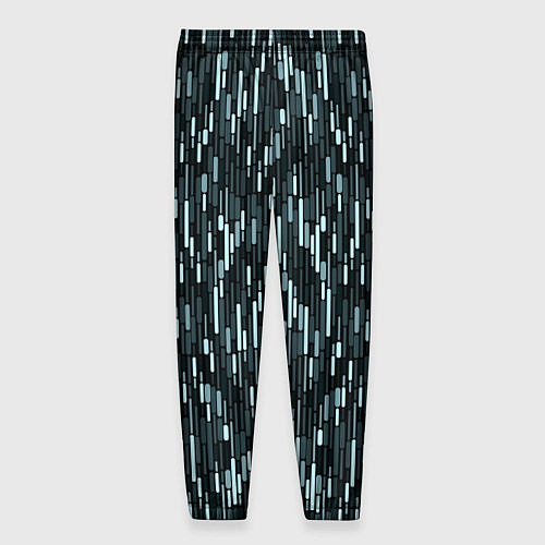 Мужские брюки Тёмный бирюзовый паттерн полосочки / 3D-принт – фото 2