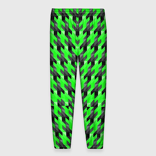 Мужские брюки Чёрно-зелёный паттерн / 3D-принт – фото 2