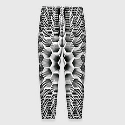 Брюки на резинке мужские Бесконечный гексагональный каркас, цвет: 3D-принт