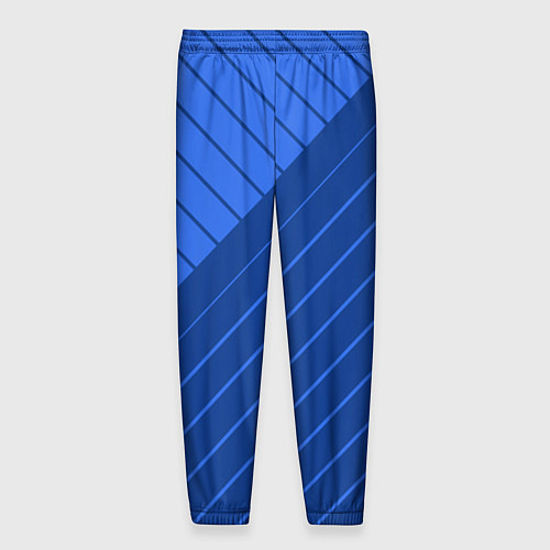 Мужские брюки Сине-голубой косые полосы / 3D-принт – фото 2
