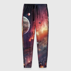 Брюки на резинке мужские Космический мир, цвет: 3D-принт