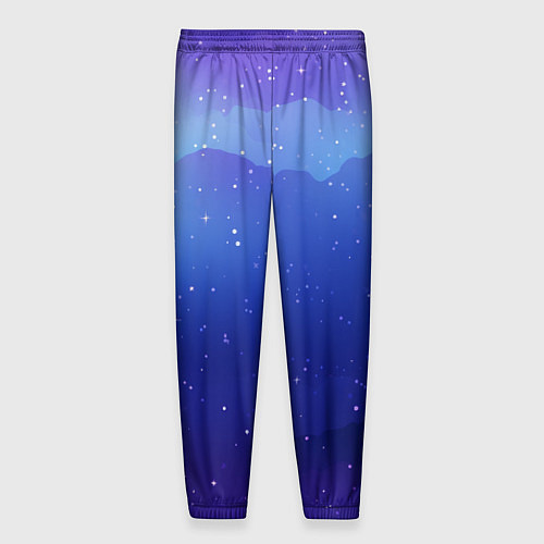 Мужские брюки Синий космос и звезды / 3D-принт – фото 2