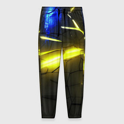 Мужские брюки Желтый на черном неон из разлома плит