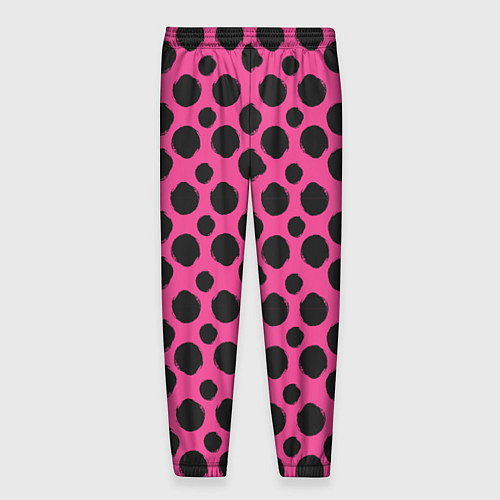 Мужские брюки Гороховый тренд черный на розовом фоне / 3D-принт – фото 2