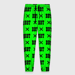 Брюки на резинке мужские BBT logo green steel, цвет: 3D-принт