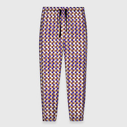 Мужские брюки Сине-бежевый текстурированный квадраты-рябь