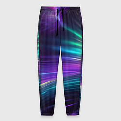 Мужские брюки Неоновые лучи на фиолетовом фоне