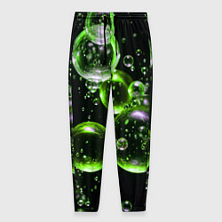 Мужские брюки Зеленые пузыри на черном