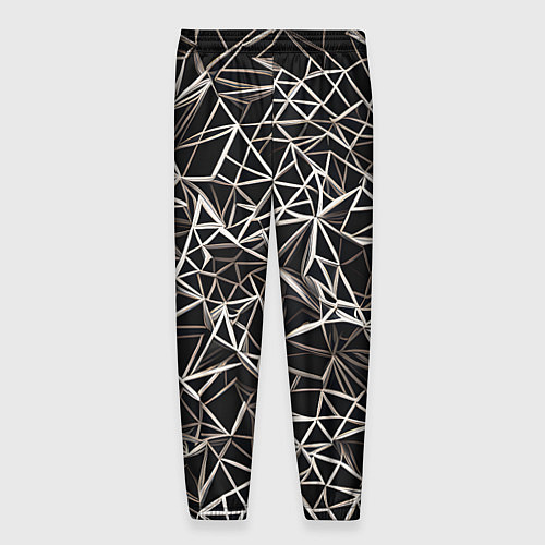 Мужские брюки Белые линии на чёрном фоне / 3D-принт – фото 2