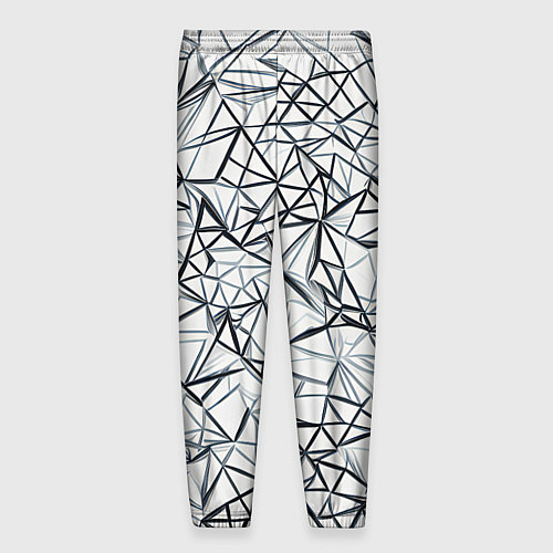 Мужские брюки Чёрные хаотичные линии на белом фоне / 3D-принт – фото 2
