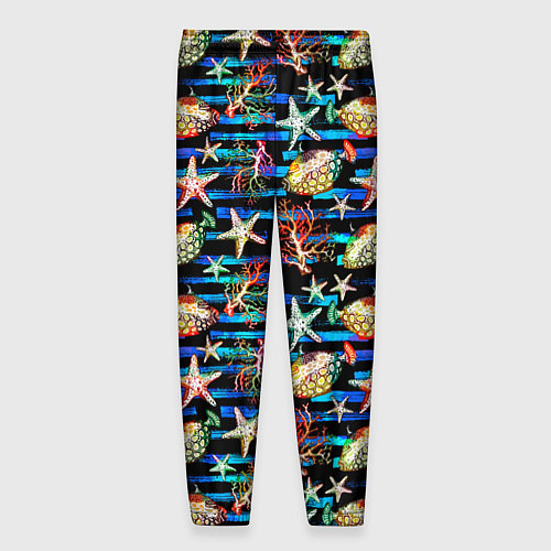 Мужские брюки Морская жизнь под водой паттерн / 3D-принт – фото 2