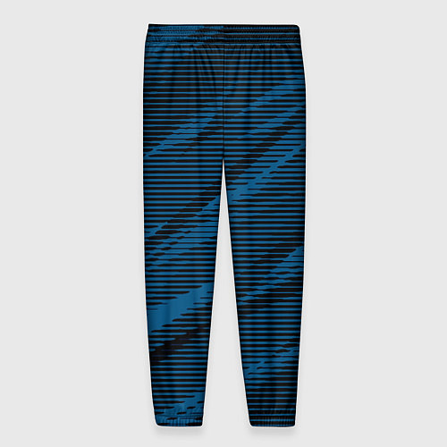 Мужские брюки Полосатый чёрно-синий / 3D-принт – фото 2